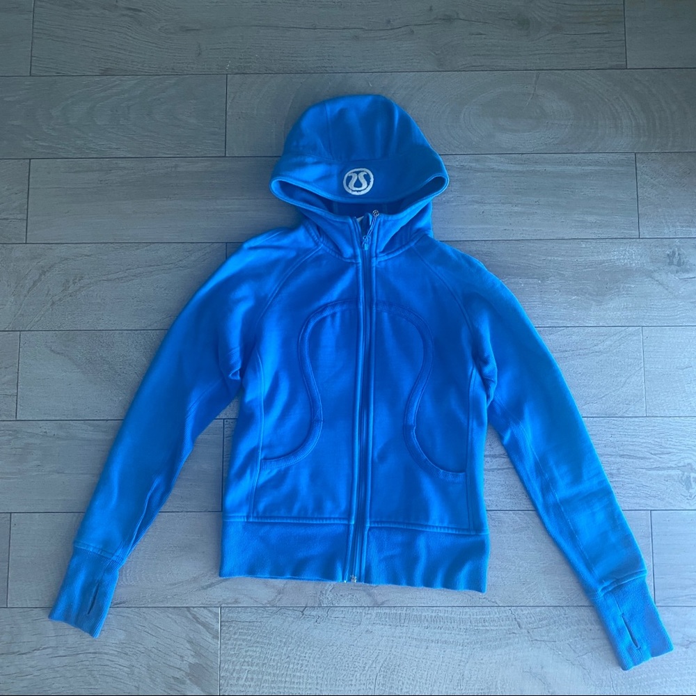Scuba fitted blue hoodie full zip up